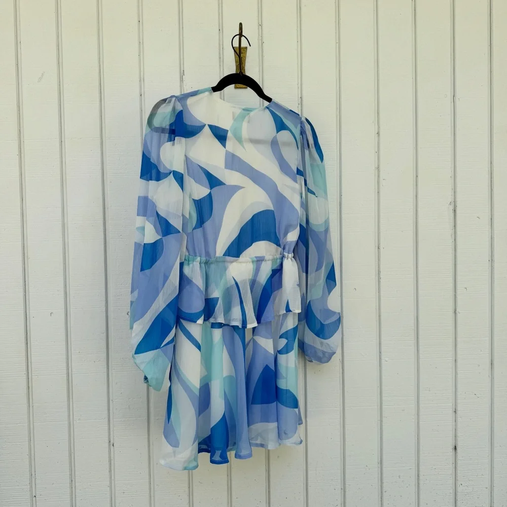 VICI Blue and White Patterned Dress - Picture 7 of 7